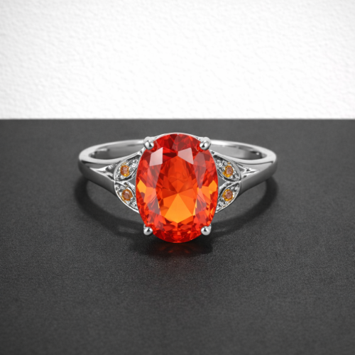Bague orange Bague pierre orange rouge flamboyante 🐦🔥