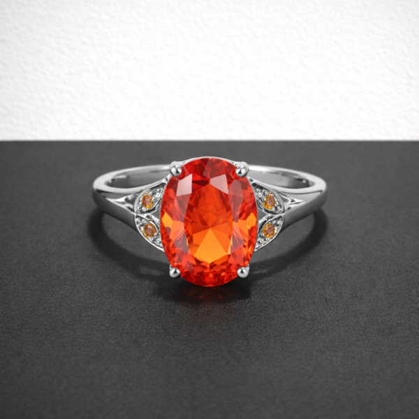 Bague orange Bague pierre orange rouge flamboyante đŠâđ„