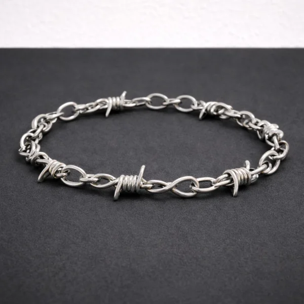 Bracelet Barbelet Bracelet fil barbelé argenté 🩶