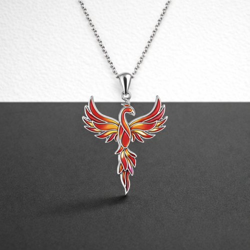 Collier Phénix 925 Collier Phénix rouge & or 🔥