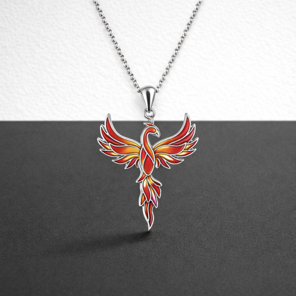 Collier Phénix 925 Collier Phénix rouge & or 🔥