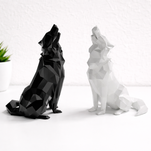 Figurines 3d loups 1 Deux figurines loups - 3D 🐺