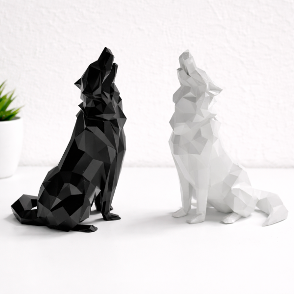Figurines 3d loups 1 Deux figurines loups - 3D 🐺