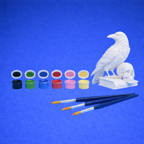 Kit créatif corbeau crane livre palette Corbeau à peindre – Kit créatif 🎨🐦⬛💀📖