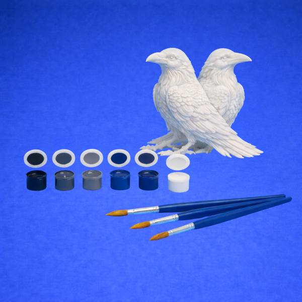 Kit créatif corbeau tons naturels Corbeaux à peindre - Kit créatif 🎨🐦⬛