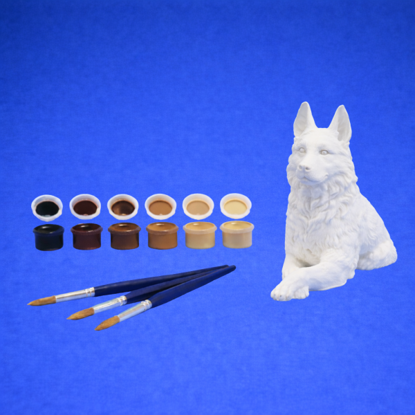 Kit créatif malinois tons naturels Malinois à peindre – Kit créatif 🎨🐕
