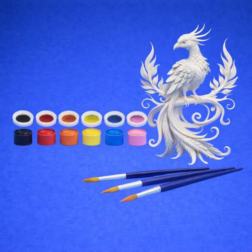 Kit créatif phénix ornement tons naturels Phénix ornement à peindre – Kit créatif 🎨🔥