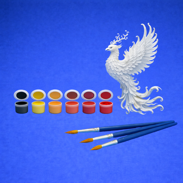 Kit créatif phénix tons naturels Phénix à peindre – Kit créatif 🎨🔥