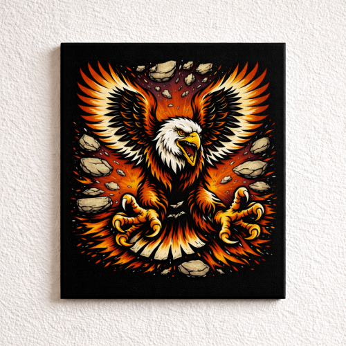 Tableau aigle griffe Toile Aigle en Feu 🦅
