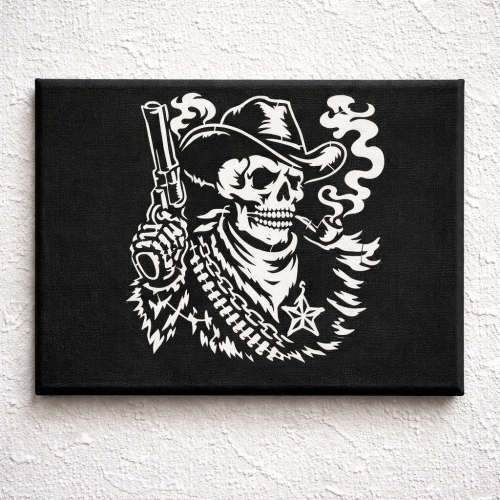 Tableau crâne cowboy Toile Crâne Cowboy 💀