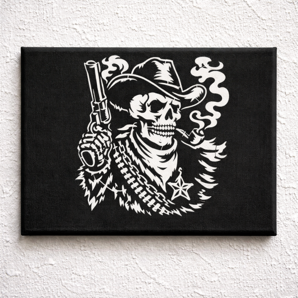 Tableau crâne cowboy Toile Crâne Cowboy 💀
