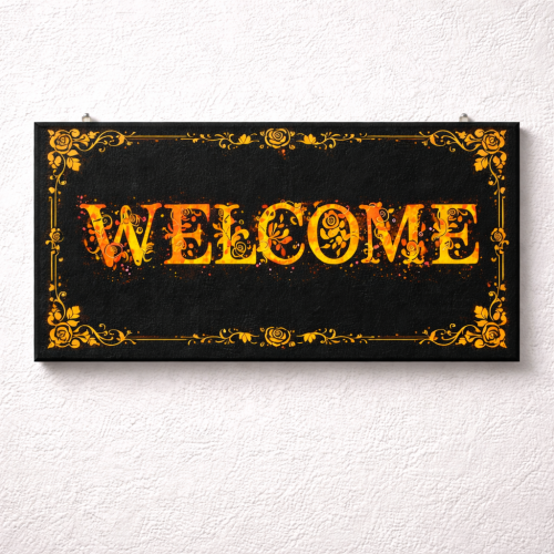 Tableau welcome ornements Toile écriture personnalisée ✨