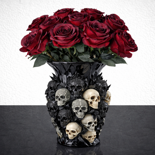 Vase et fleurs 1 Vase tête de mort et fleurs 🌹💀